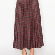 Brown plaid midi skirt