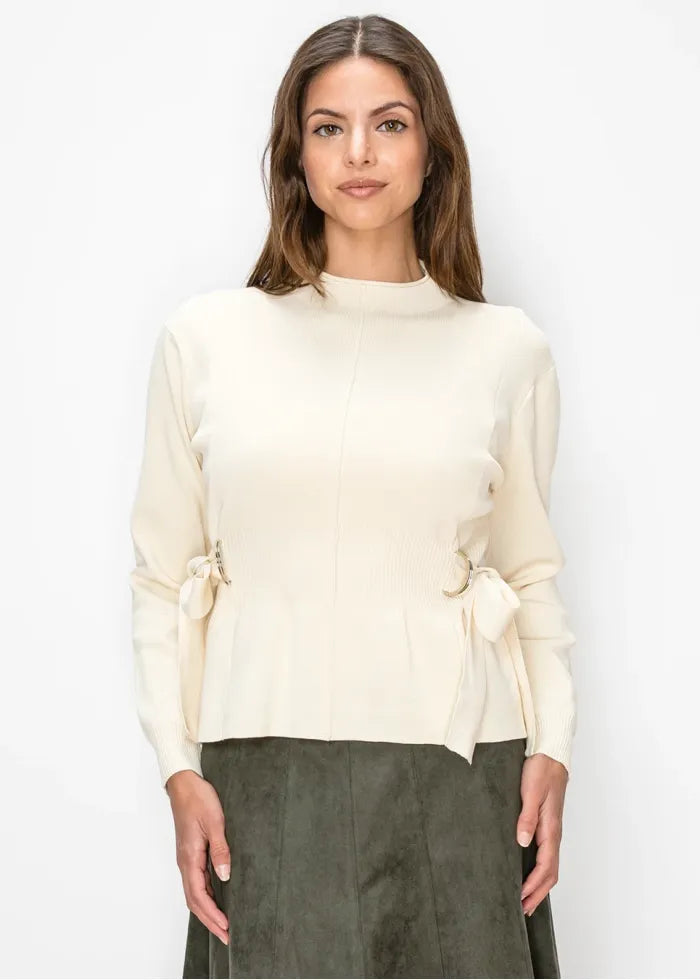 Sweater with ring belt detail