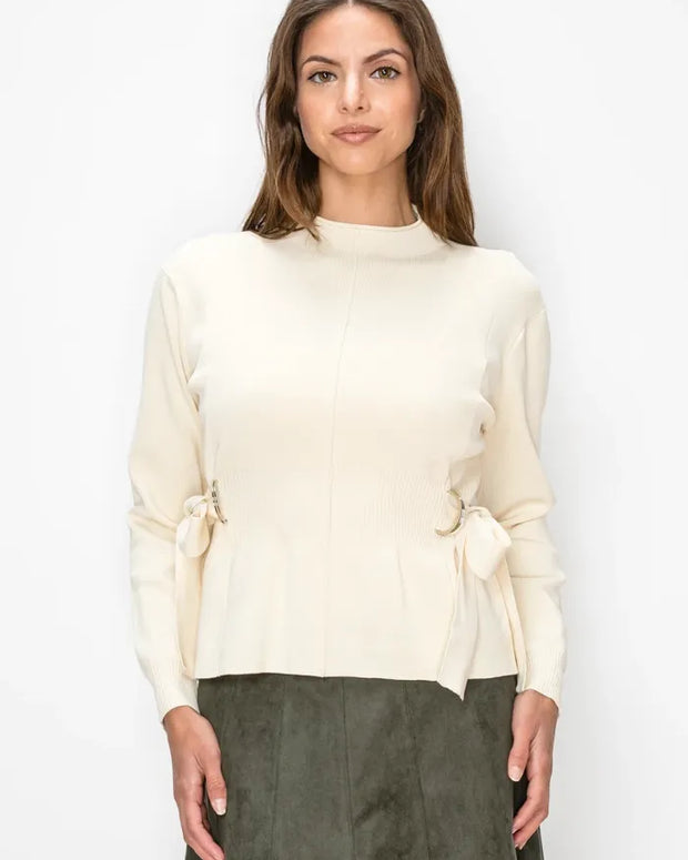 Sweater with ring belt detail