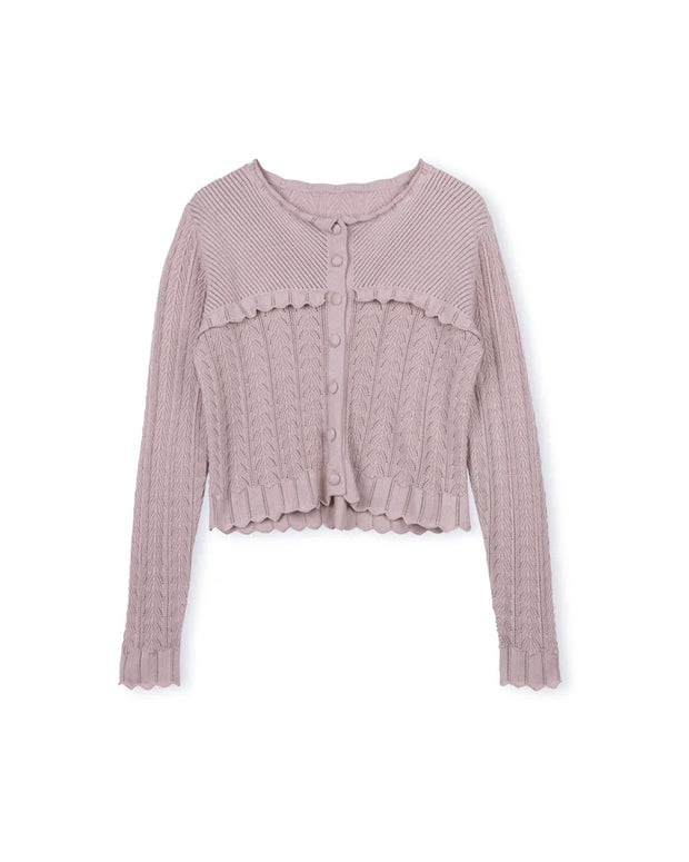 Cotton  Knit Eyelet Cardigan-Junees - Fringe Boutique