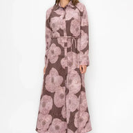 Belted poppy dress