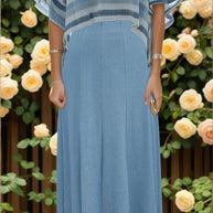 Maxi Knit Denim Panel skirt