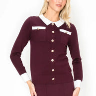 Gold button pull over