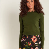 Overlay Scallop Sweater