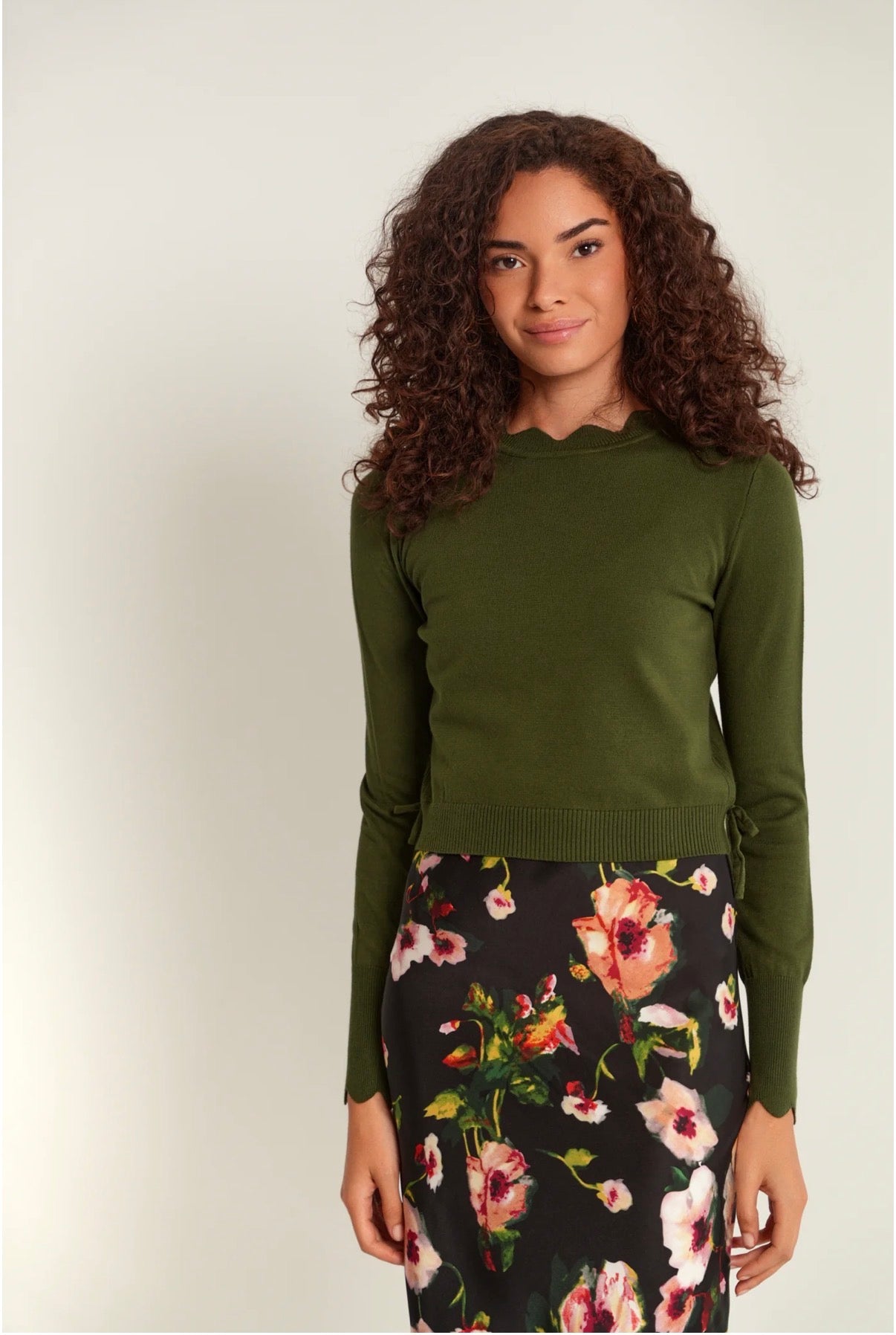Overlay Scallop Sweater