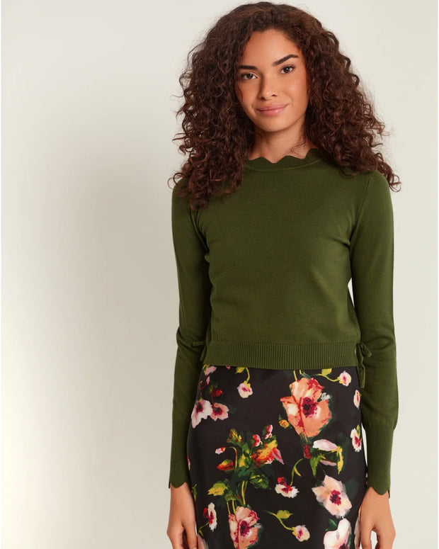 Overlay Scallop Sweater