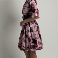 Floral print bubble dress
