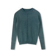 Denim wash knit sweater-Junees