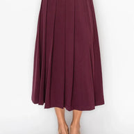 Burgundy buckle skirt