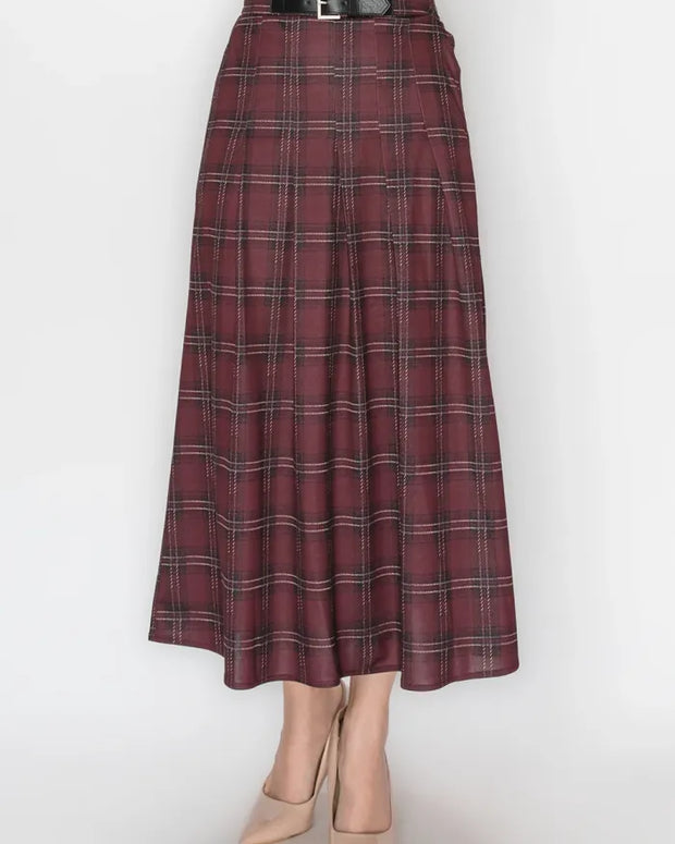 Wine plaid Aline skirt