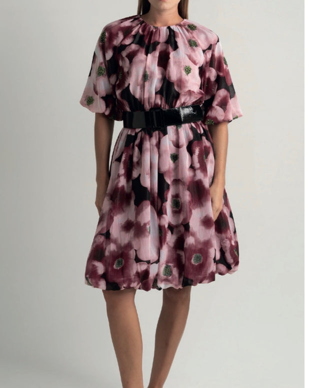 Floral print bubble dress
