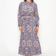 Printed pleated dress