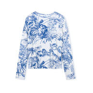 Fitted long sleeve printed Tee- Junees - Fringe Boutique