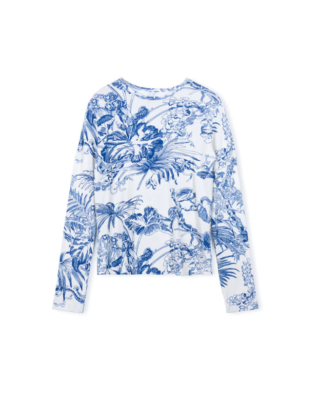 Fitted long sleeve printed Tee- Junees - Fringe Boutique