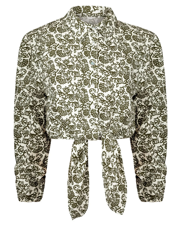 Tie Front Shirt-Point - Fringe Boutique