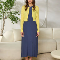 Georgette Crew A-line Dress-Point - Fringe Boutique