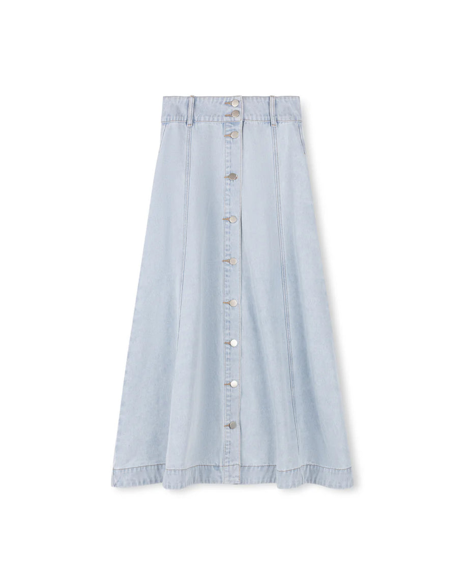 A-line Maxi Denim Skirt-Junees