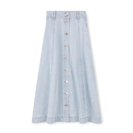 A-line Maxi Denim Skirt-Junees