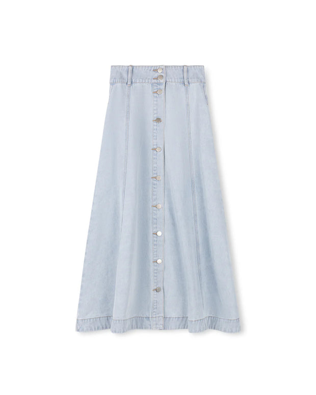 A-line Maxi Denim Skirt-Junees