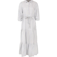 Cotton Stripe Maxi Dress-Junees