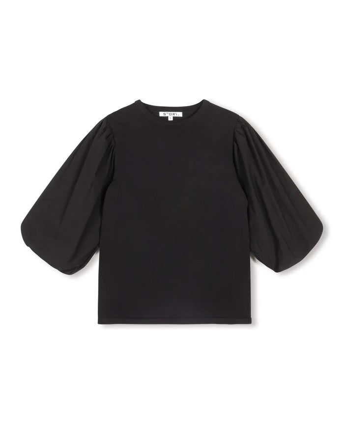 Poplin Puff sleeve Tee-Junees