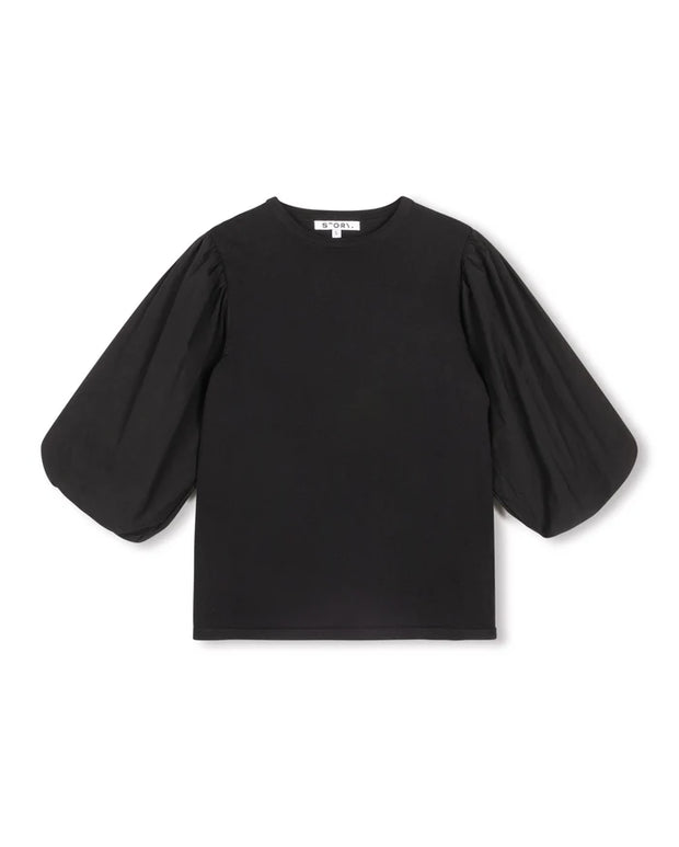 Poplin Puff sleeve Tee-Junees