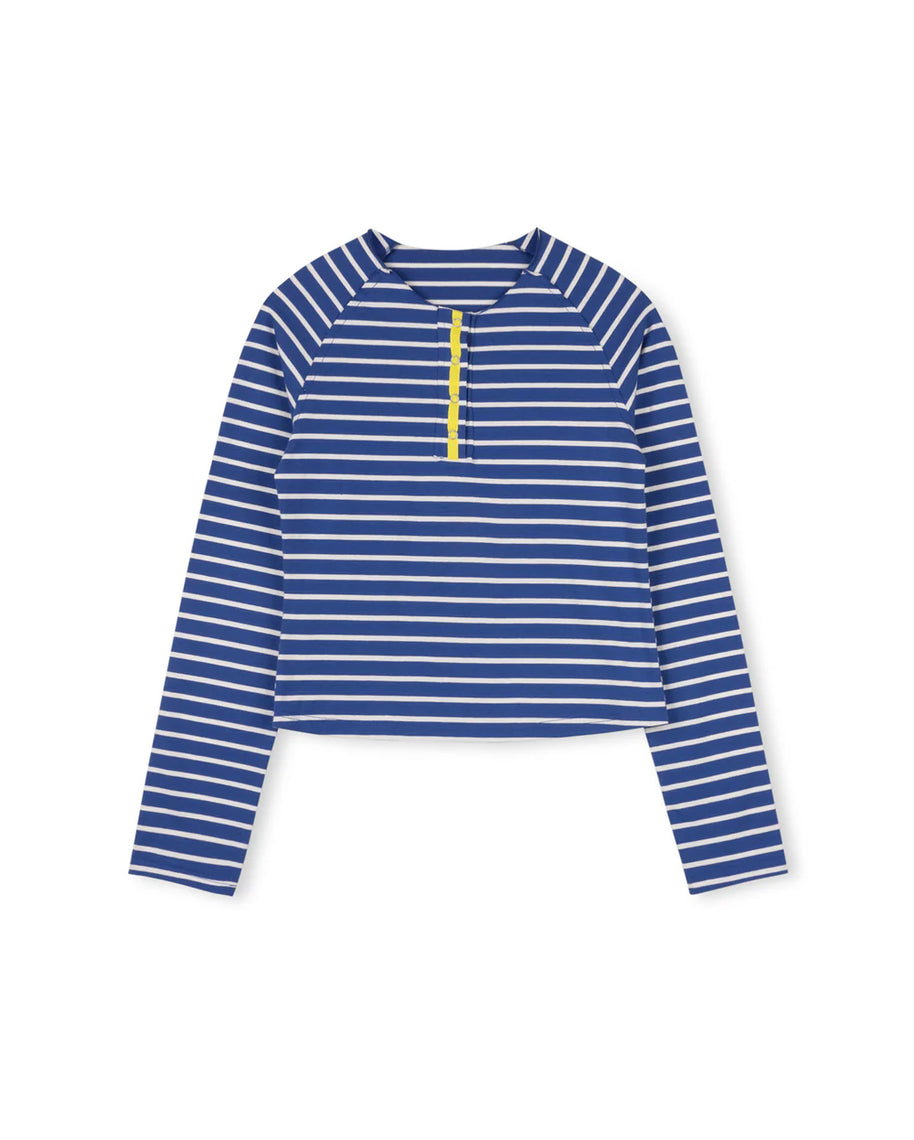 Striped Raw Placket Tee-Junees