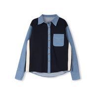 Two Tone Chambra Blouse-Junees