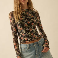 Floral Mesh Mock Knick-Promesa