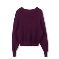 POINT CHUNKY KNIT CREW SWEATER