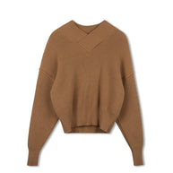 POINT CHUNKY KNIT V-NECK SWEATER