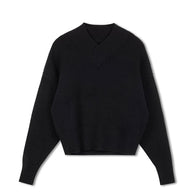 POINT CHUNKY KNIT V-NECK SWEATER