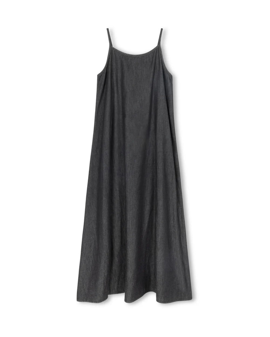 Chambray Denim Midi Jumper-Junees