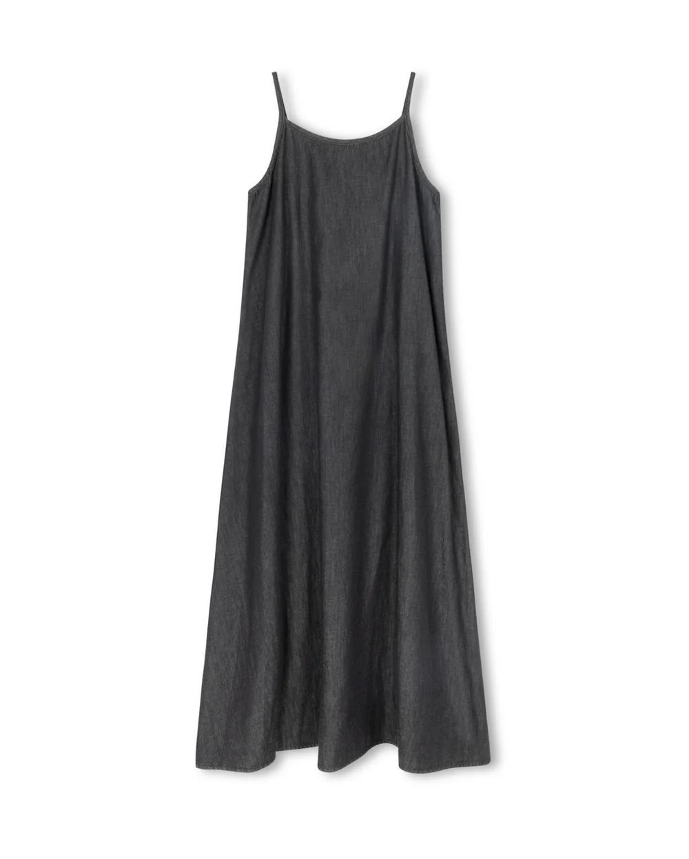 Chambray Denim Midi Jumper-Junees