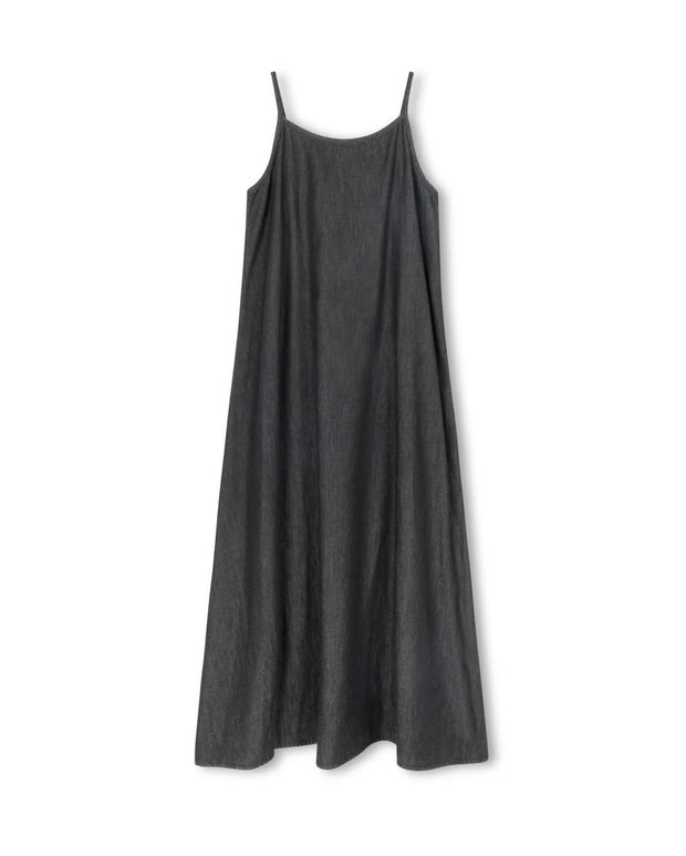 Chambray Denim Midi Jumper-Junees