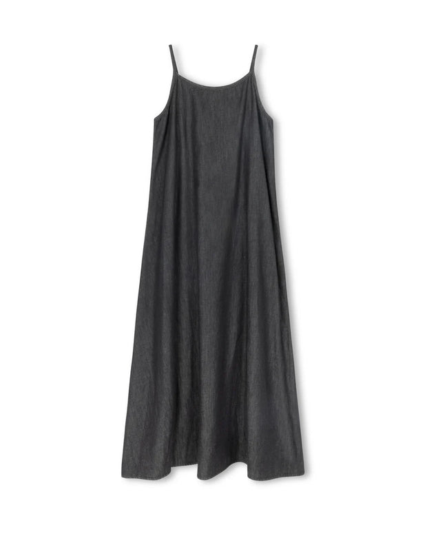 Chambray Denim Midi Jumper-Junees