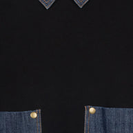 Denim Collar Sweatshirt-Junees