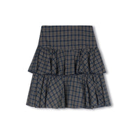 Grad Layer Plaid Skirt-Junees