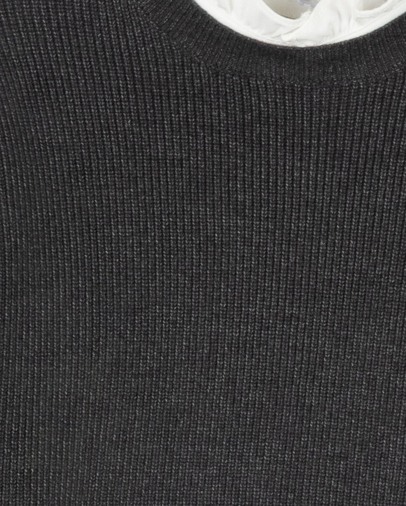 Gilt Ribbed Collared Sweater-Junees