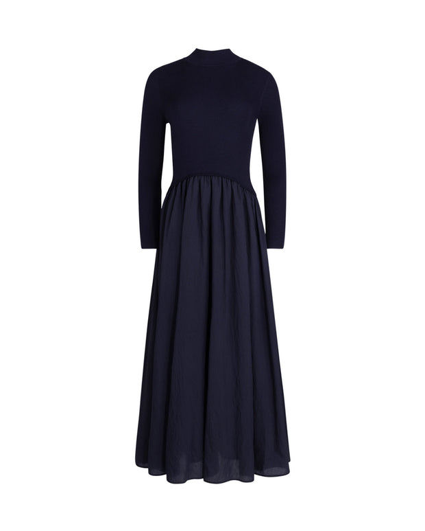 Knit and Taffeta Bubble Dress-Junees