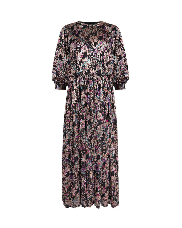 Mesh Velvet detailed Dress-Junees