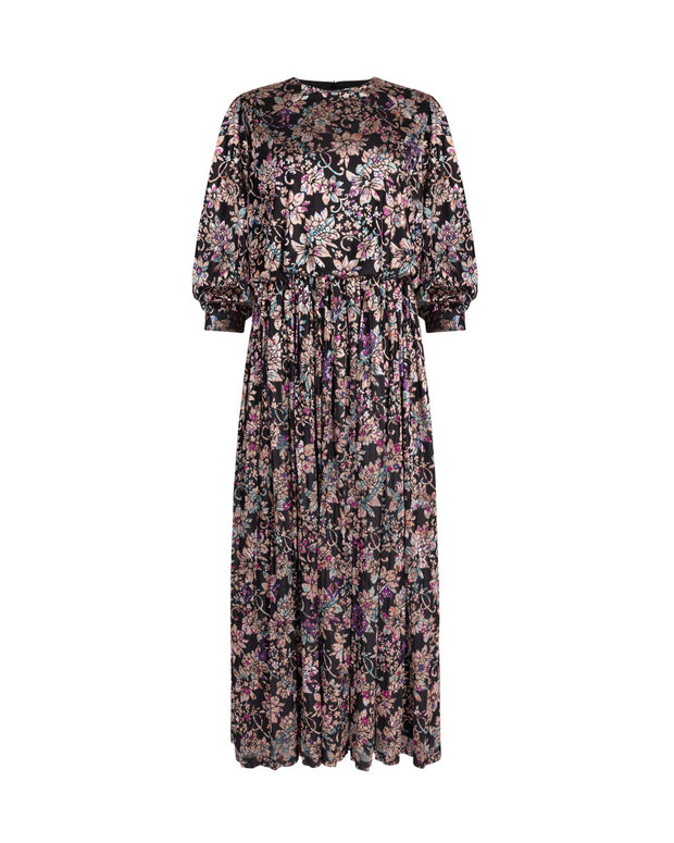 Mesh Velvet detailed Dress-Junees