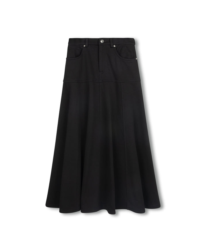 Sweatshirt Flyfront Flair midi Skirt-junees