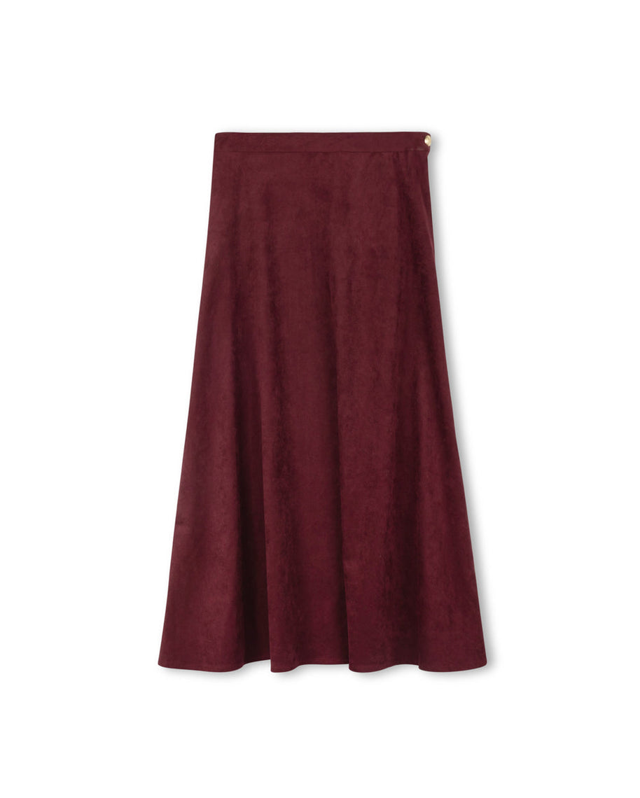 Suede Maxi Aline Skirt-Junees