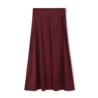 Suede Maxi Aline Skirt-Junees