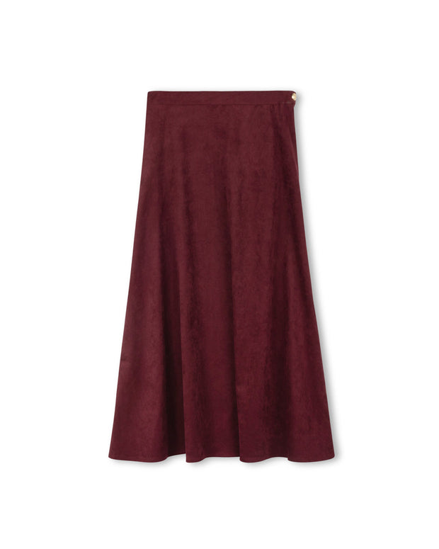 Suede Maxi Aline Skirt-Junees