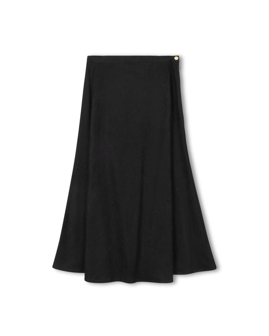 Suede Maxi Aline Skirt-Junees