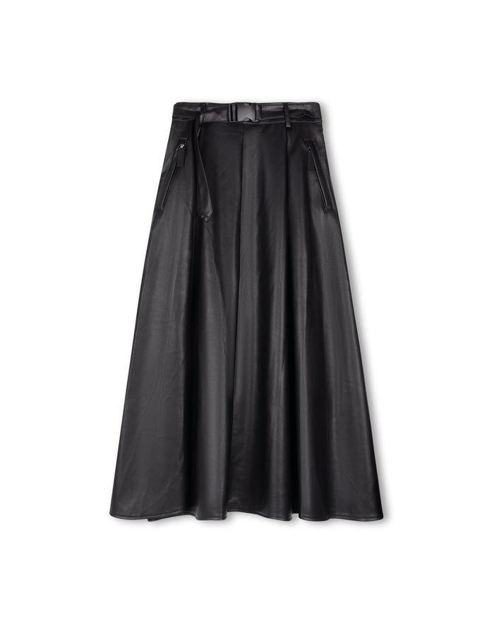 A-line Belt Buckle Skirt-Junees