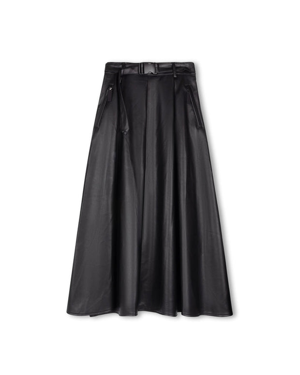 A-line Belt Buckle Skirt-Junees