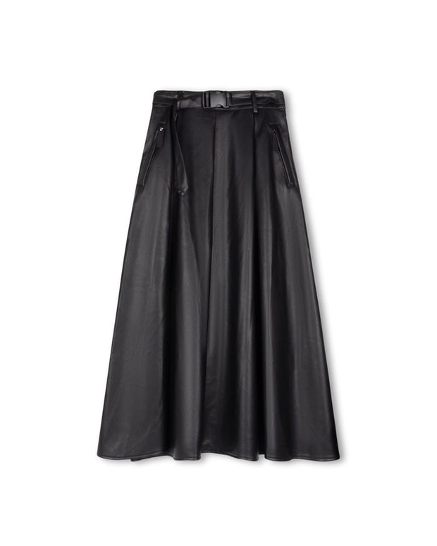A-line Belt Buckle Skirt-Junees